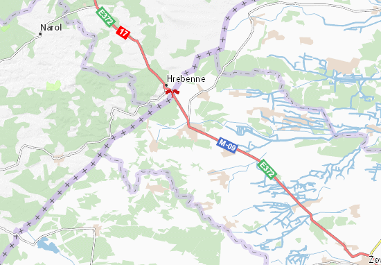 Karte Stadtplan Rava-Rus&#x27;ka