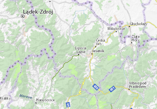 Kaart Plattegrond Lipová-Lázně