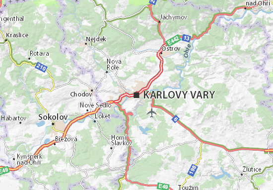 Karte Stadtplan Karlovy Vary