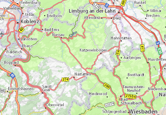Karte Stadtplan Niedertiefenbach