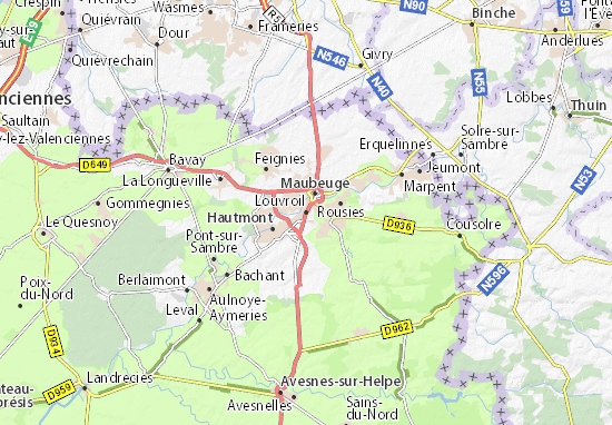 Karte Stadtplan Louvroil
