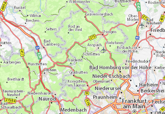 Karte Stadtplan Schmitten