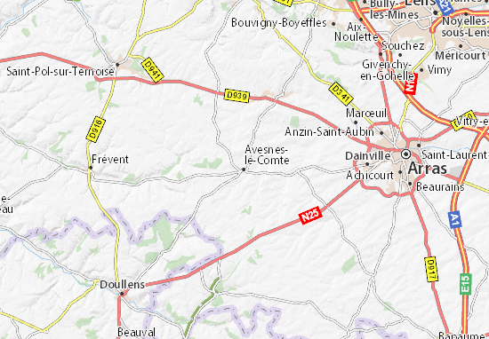 Kaart Plattegrond Avesnes-le-Comte