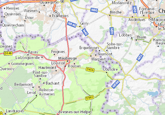 Karte Stadtplan Boussois