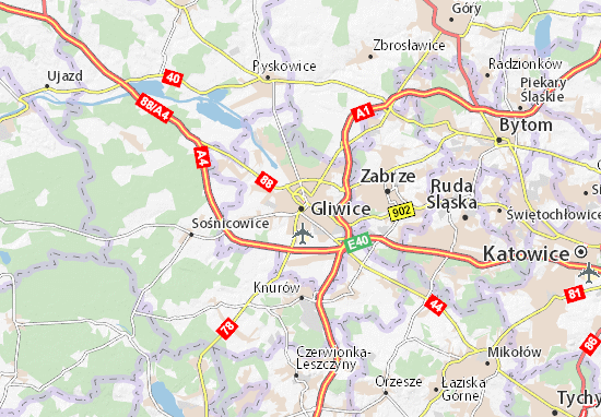 Karte Stadtplan Gliwice
