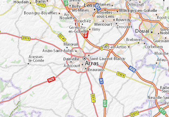 Kaart Plattegrond Arras
