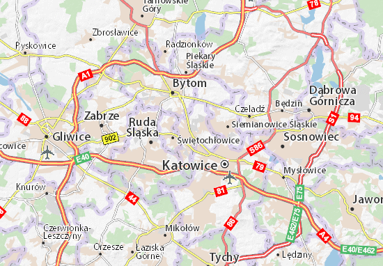 Karte Stadtplan Chorzów