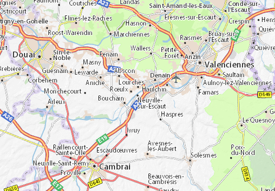 Karte Stadtplan Neuville-sur-Escaut