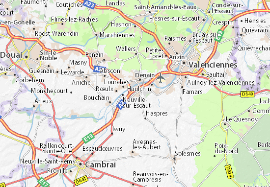 Karte Stadtplan Douchy-les-Mines