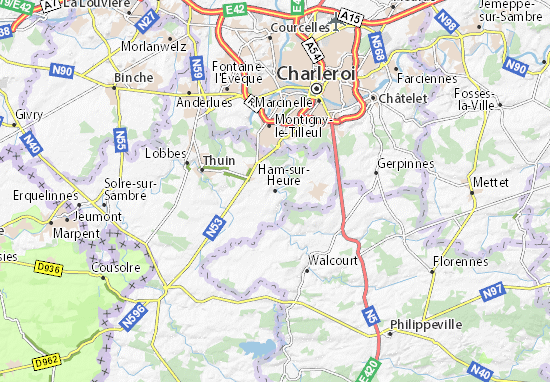 Mapas-Planos Ham-sur-Heure