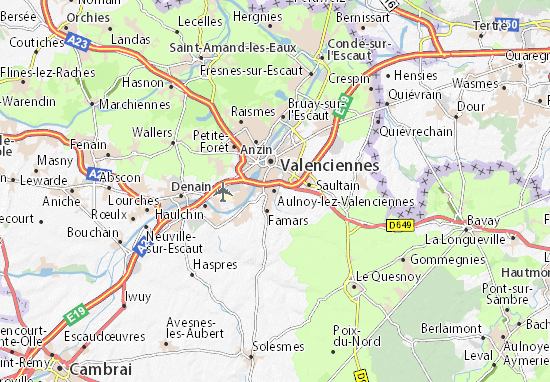Kaart Plattegrond Aulnoy-lez-Valenciennes