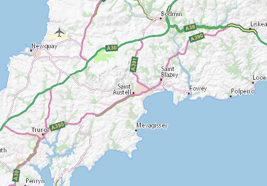 Mapa Saint Austell