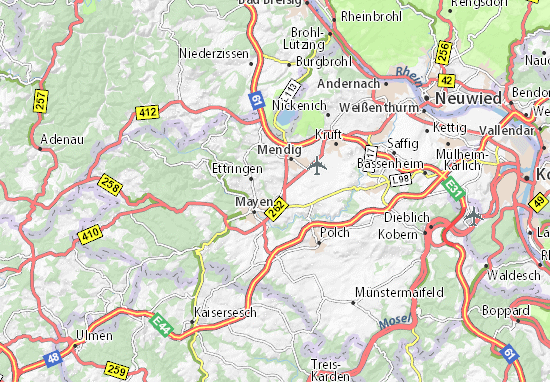 Kaart Plattegrond Kottenheim