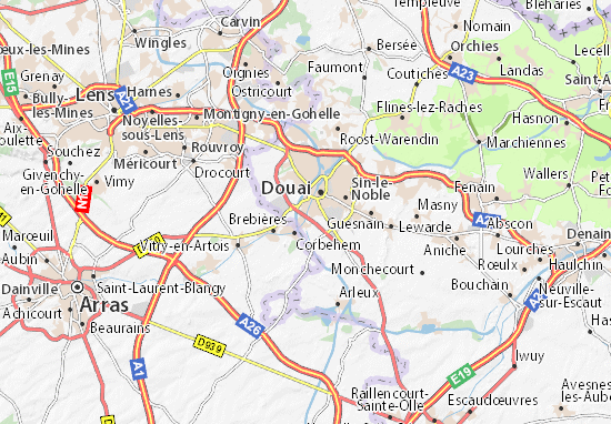 Kaart Plattegrond Lambres-lez-Douai