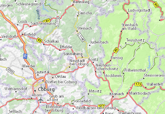Kaart Plattegrond Sonneberg