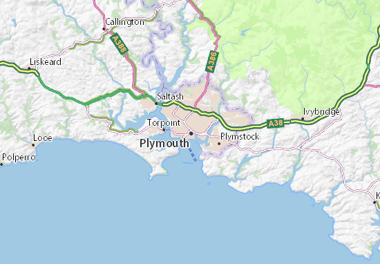 Kaart Plattegrond Plymouth