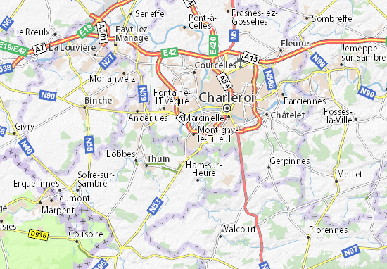 Kaart Plattegrond Montigny-le-Tilleul