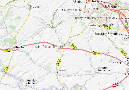 Kaart Plattegrond Saint-Pol-sur-Ternoise