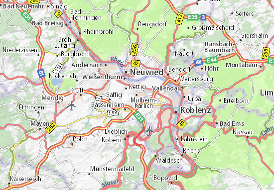 Karte Stadtplan Mülheim-Kärlich