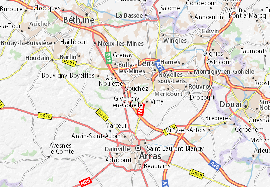 Mapa Givenchy-en-Gohelle