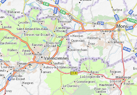 Karte Stadtplan Quiévrechain