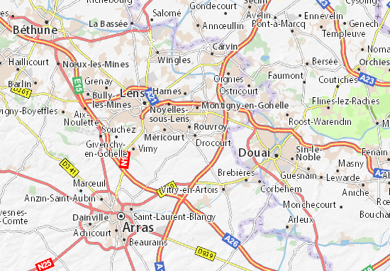 Karte Stadtplan Drocourt
