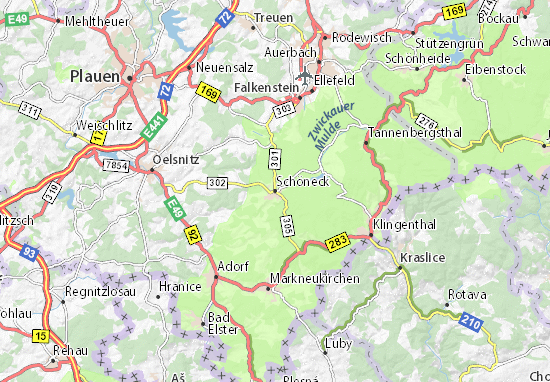 Karte Stadtplan Schöneck