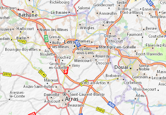 Karte Stadtplan Méricourt