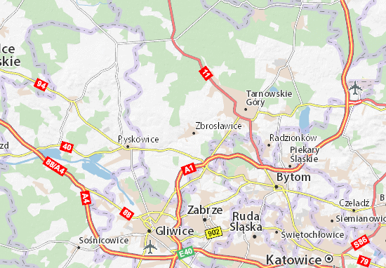 Karte Stadtplan Zbrosławice
