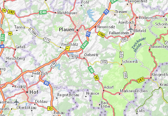 Kaart Plattegrond Oelsnitz