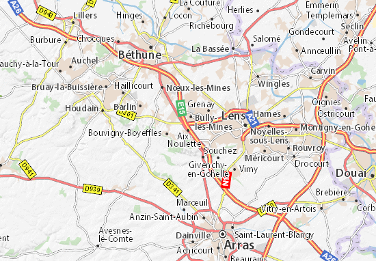 Karte Stadtplan Aix-Noulette