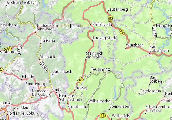Karte Stadtplan Steinbach am Wald