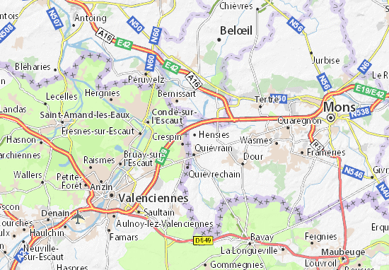 Karte Stadtplan Hensies
