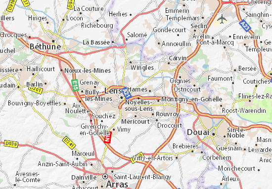 Kaart Plattegrond Loison-sous-Lens