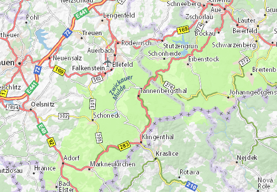 Mapa Tannenbergsthal