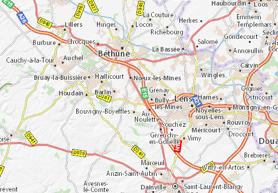 Karte Stadtplan Sains-en-Gohelle
