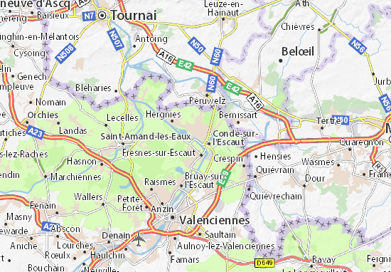 Karte Stadtplan Vieux-Condé