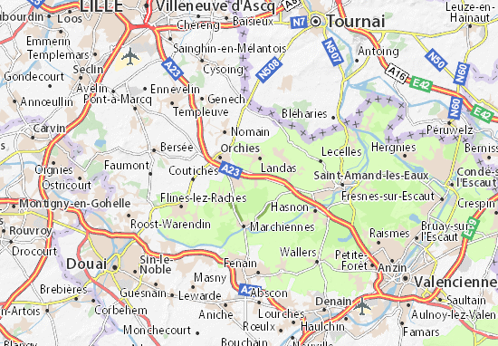 Kaart Plattegrond Beuvry-la-Forêt
