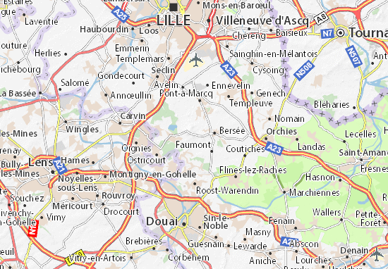 Karte Stadtplan Mons-en-Pévèle