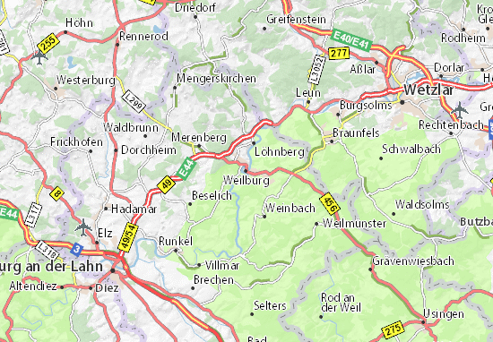 Karte Stadtplan Weilburg