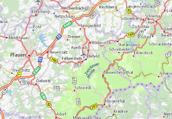 Karte Stadtplan Ellefeld