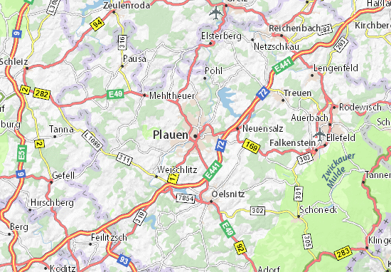 Karte Stadtplan Plauen