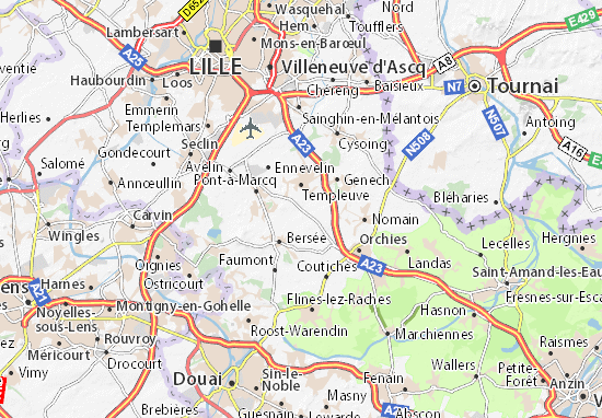 Karte Stadtplan Cappelle-en-Pévèle