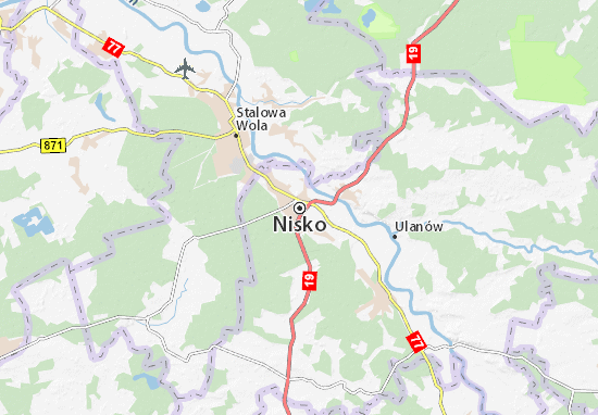 Kaart Plattegrond Nisko