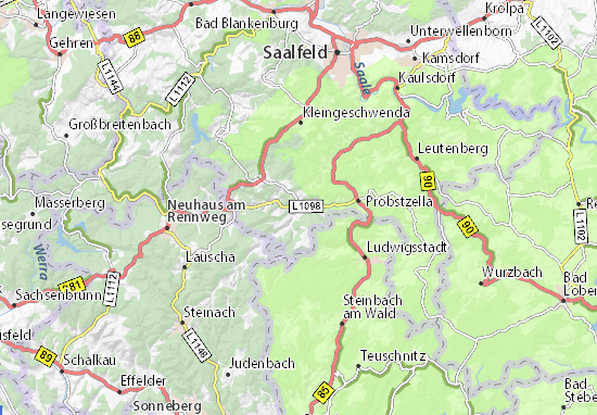 Kaart Plattegrond Gräfenthal
