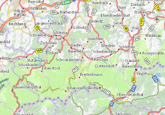 Karte Stadtplan Schwarzenberg