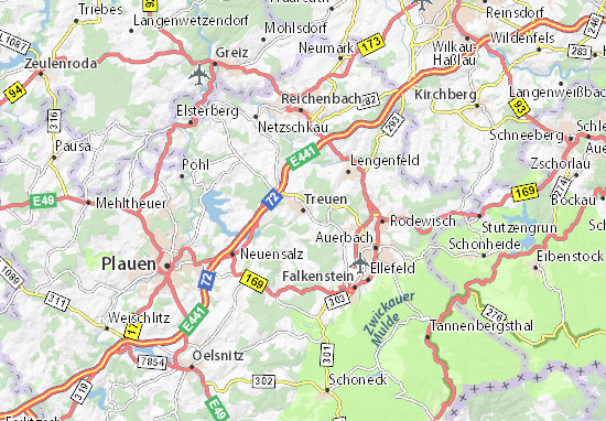 Karte Stadtplan Treuen