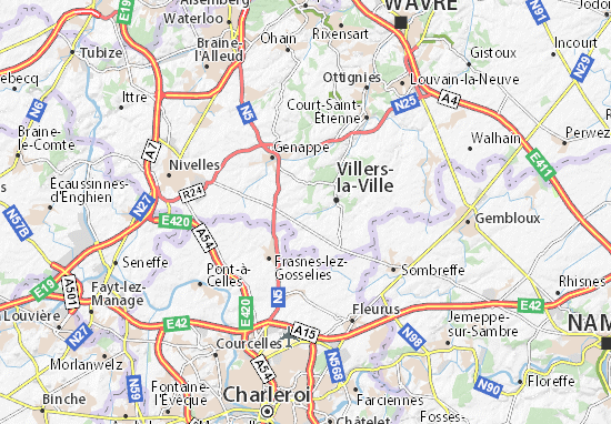 Karte Stadtplan Sart-Dames-Avelines