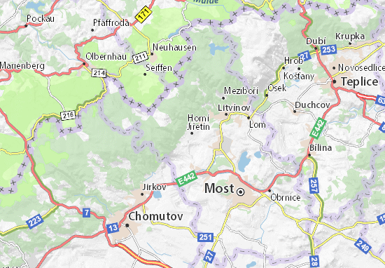 Horní Jiřetín Map