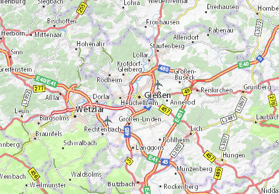 Karte Stadtplan Gießen